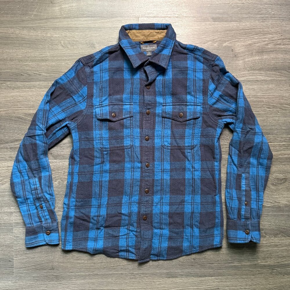 L.L. Bean Men's Signature Plaid Flannel Shirt - Blue